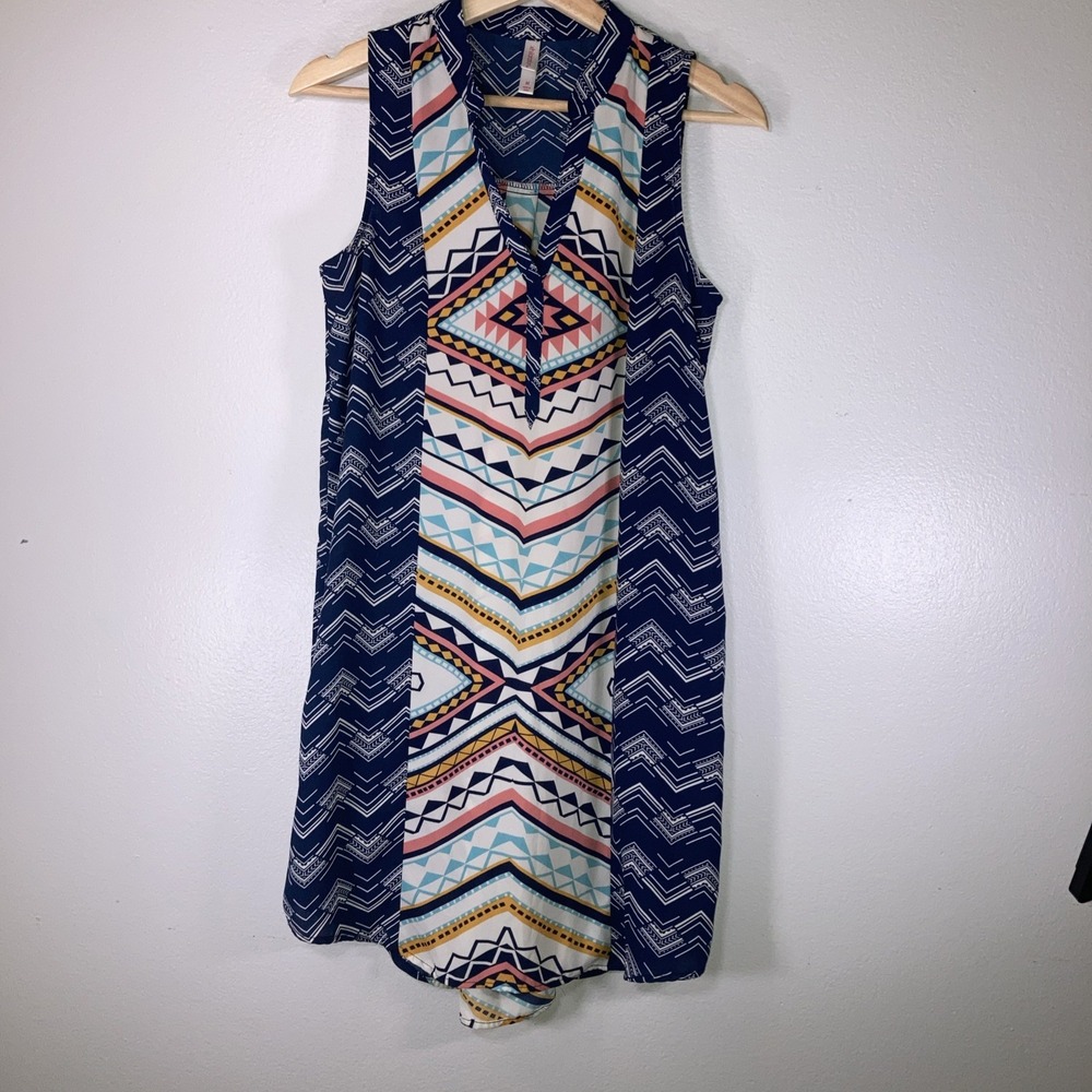 Xhiliration Womens S Aztec Patterned Shift Dress Slimming